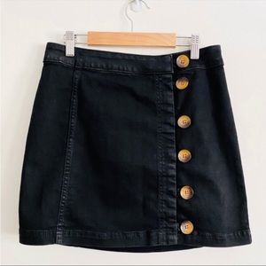 FP Black Denim Skirt